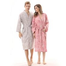 Spring Autumn Lovers Bathrobe Japanese Kimono Pure Cotton Thin Double Gauze Cotton Home Wear Bathrobe Pajamas